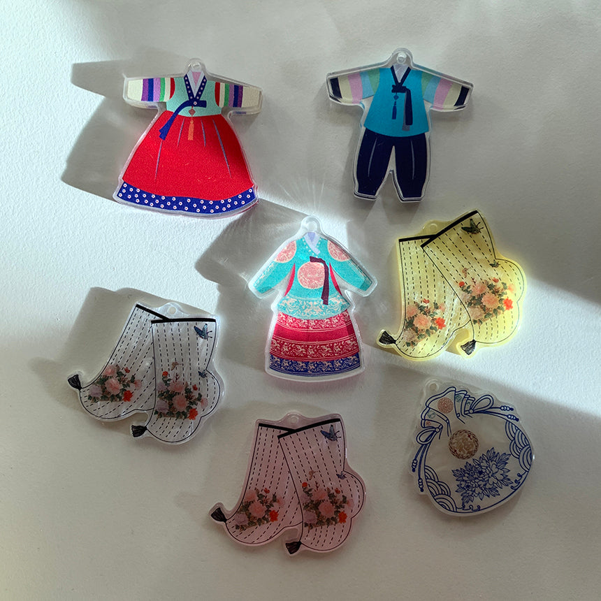 Dressed in Korea — Acrylic Charm Set (12 Pieces)