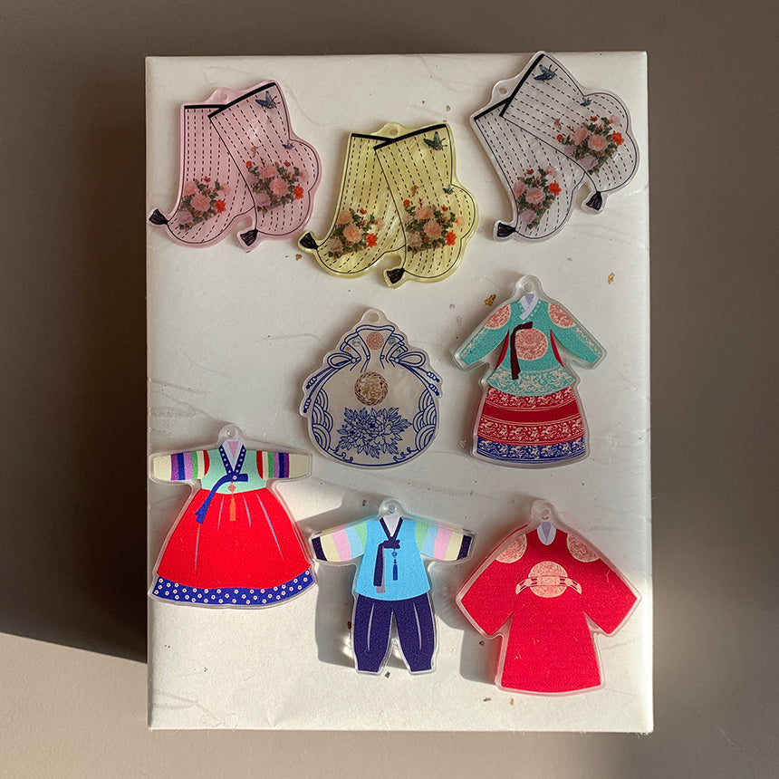 Dressed in Korea — Acrylic Charm Set (12 Pieces)