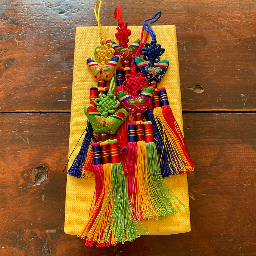 Korean Butterfly Embroidery & Tassel Norigae Set (5 Colors)