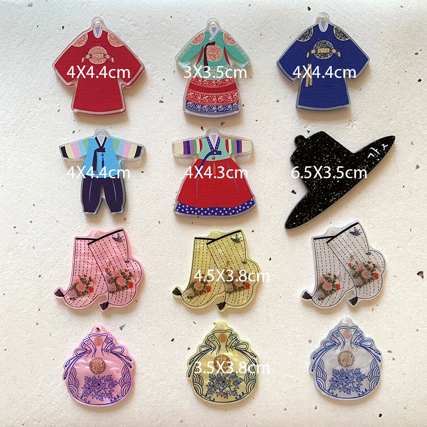 Dressed in Korea — Acrylic Charm Set (12 Pieces)