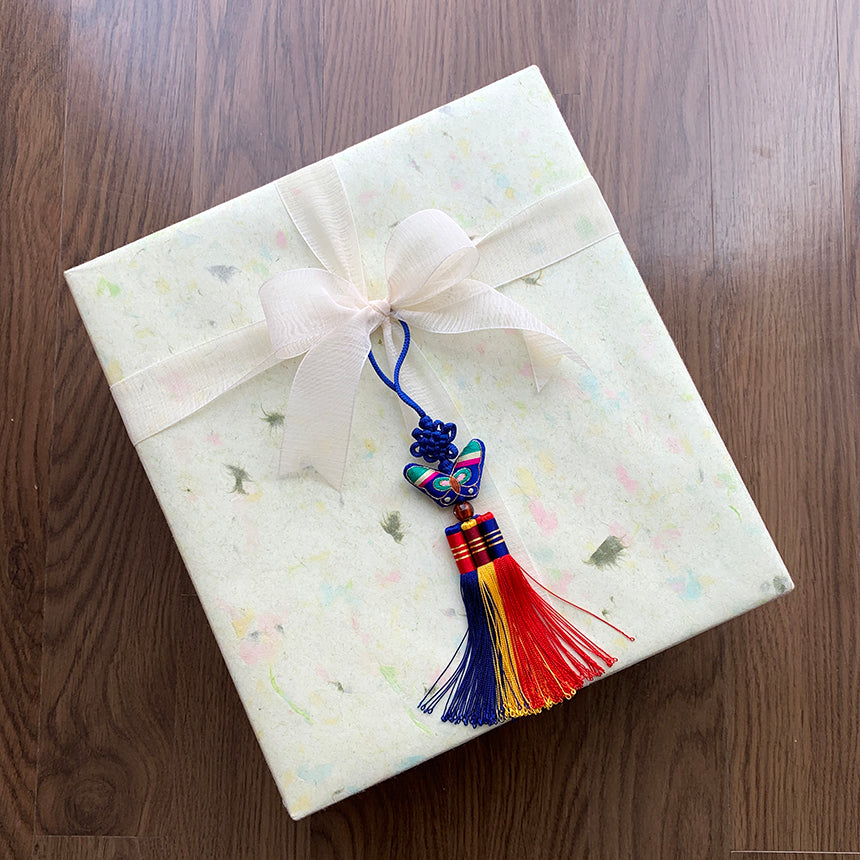 Korean Butterfly Embroidery & Tassel Norigae Set (5 Colors)