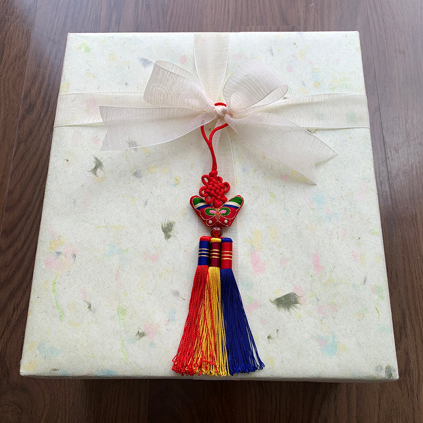 Korean Butterfly Embroidery & Tassel Norigae Set (5 Colors)