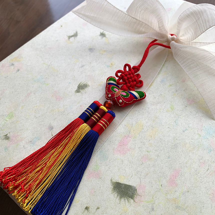 Korean Butterfly Embroidery & Tassel Norigae Set (5 Colors)