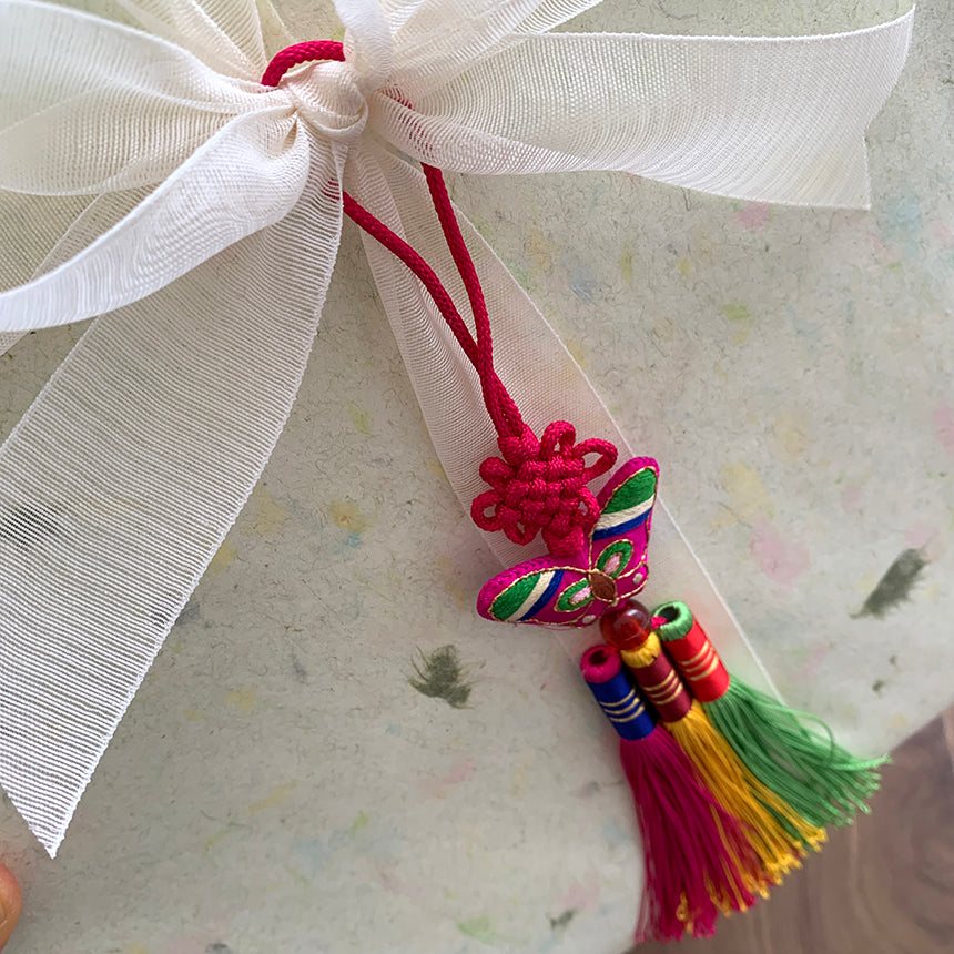 Korean Butterfly Embroidery & Tassel Norigae Set (5 Colors)
