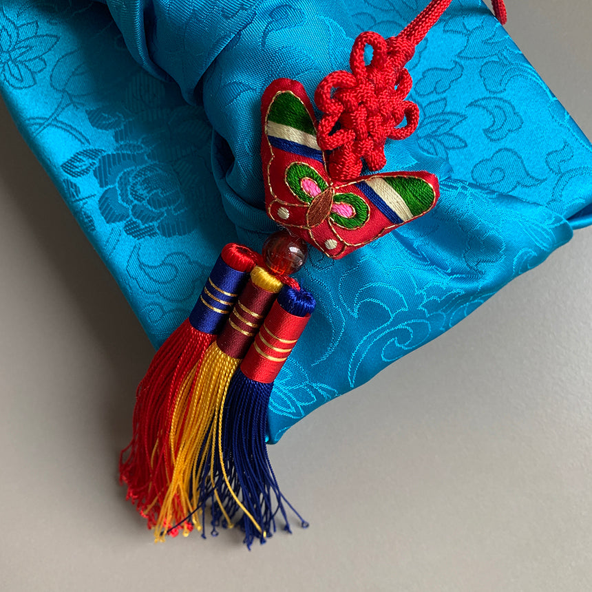 Korean Butterfly Embroidery & Tassel Norigae Set (5 Colors)