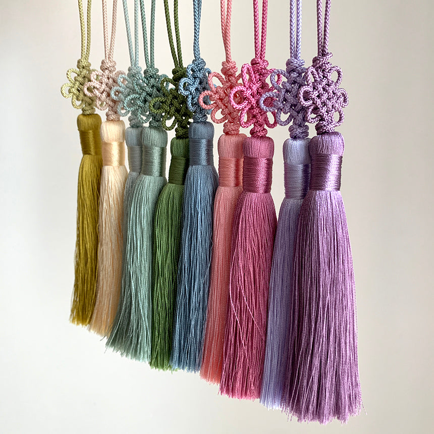 Korean Tassel Norigae – Chrysanthemum Knot | Pastel Set of 10