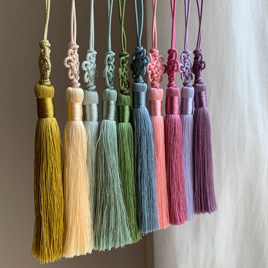 Korean Tassel Norigae – Chrysanthemum Knot | Pastel Set of 10