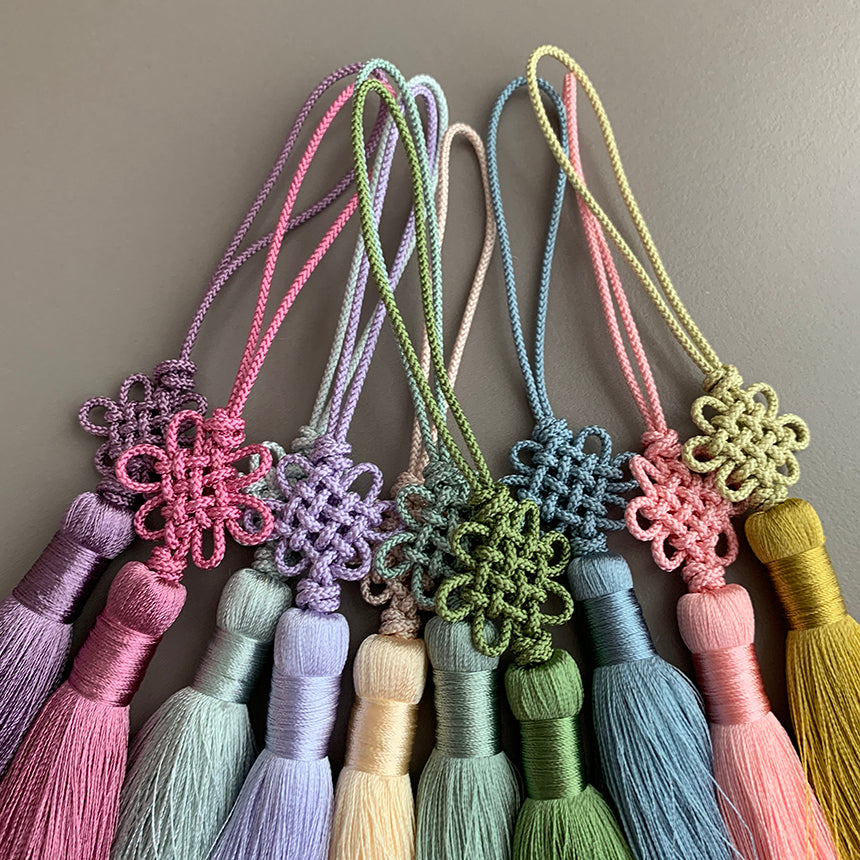 Korean Tassel Norigae – Chrysanthemum Knot | Pastel Set of 10