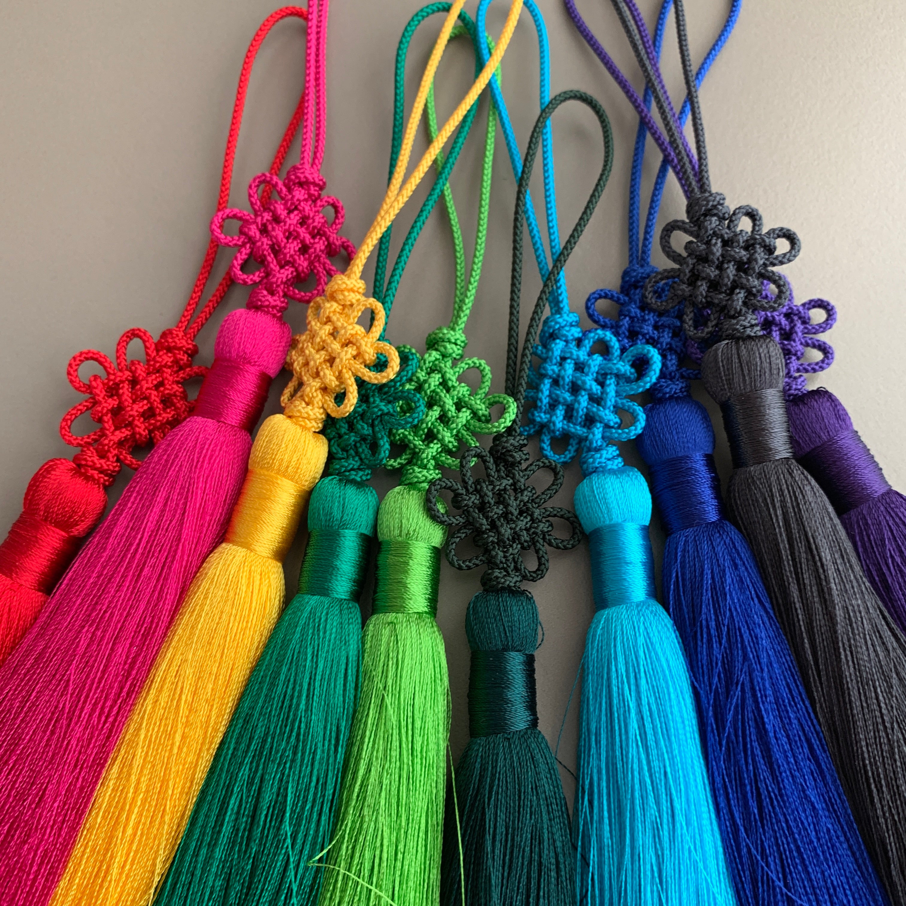 Korean Tassel Norigae – Chrysanthemum Knot | Vivid Set of 10