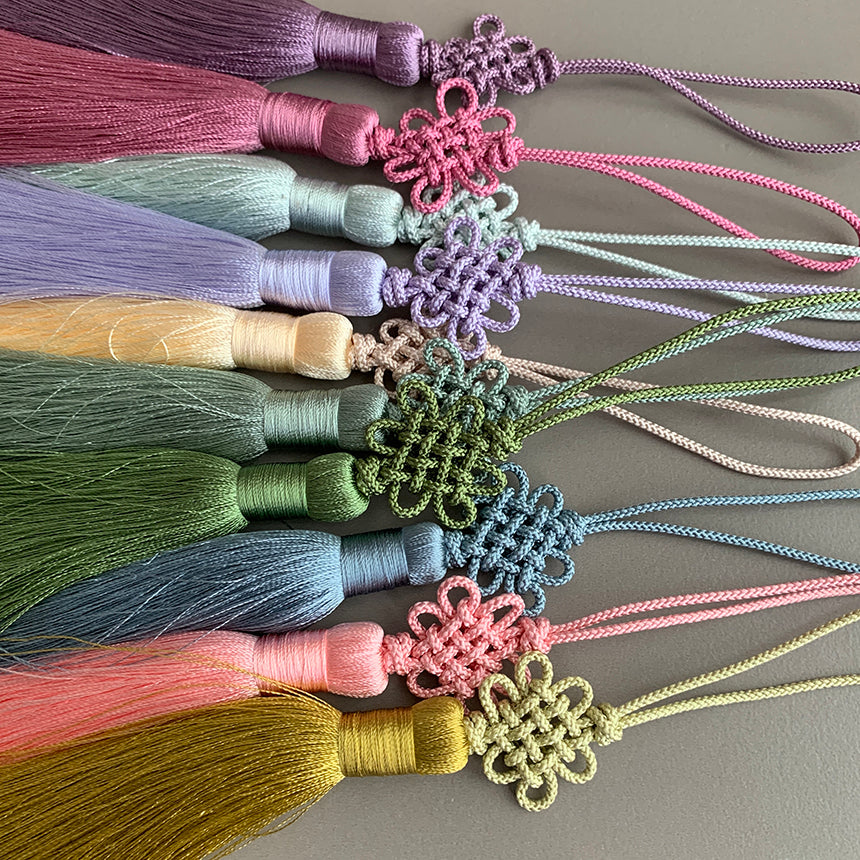 Korean Tassel Norigae – Chrysanthemum Knot | Pastel Set of 10